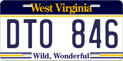 WV license plate DTO846