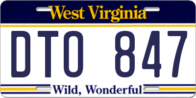 WV license plate DTO847