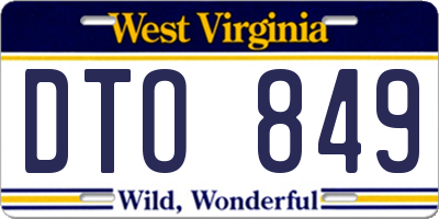 WV license plate DTO849