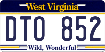 WV license plate DTO852
