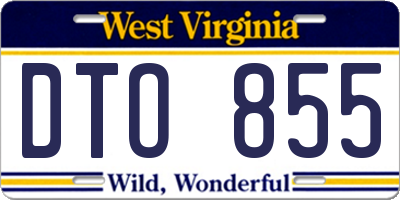 WV license plate DTO855