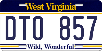 WV license plate DTO857