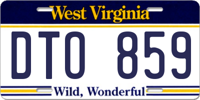 WV license plate DTO859