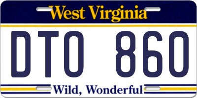 WV license plate DTO860
