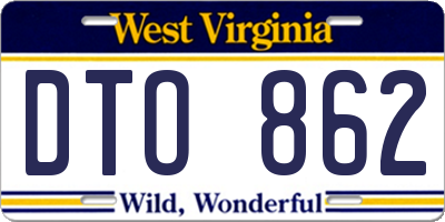 WV license plate DTO862