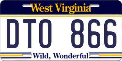 WV license plate DTO866