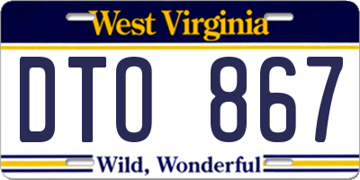 WV license plate DTO867