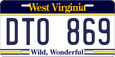WV license plate DTO869