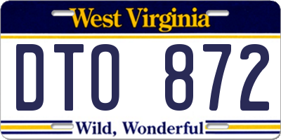 WV license plate DTO872