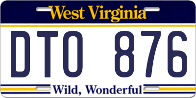 WV license plate DTO876