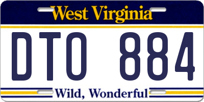 WV license plate DTO884
