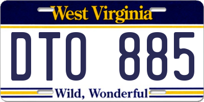 WV license plate DTO885