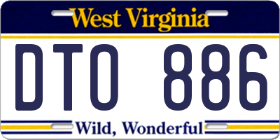 WV license plate DTO886