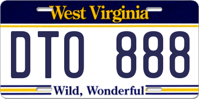 WV license plate DTO888