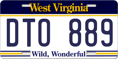 WV license plate DTO889