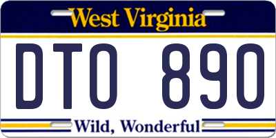 WV license plate DTO890