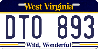 WV license plate DTO893