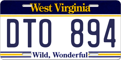 WV license plate DTO894