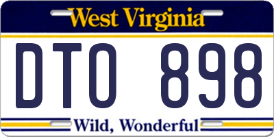 WV license plate DTO898