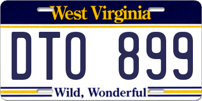 WV license plate DTO899