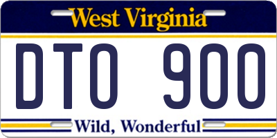 WV license plate DTO900