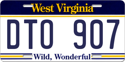 WV license plate DTO907