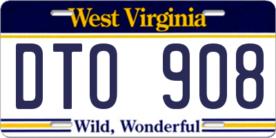 WV license plate DTO908