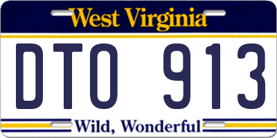 WV license plate DTO913