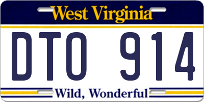 WV license plate DTO914
