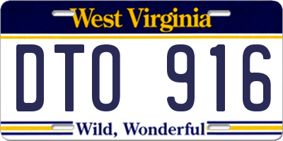 WV license plate DTO916