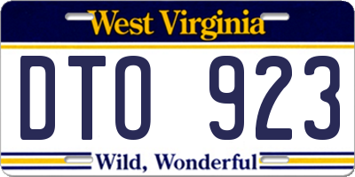 WV license plate DTO923