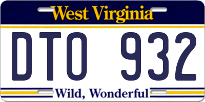 WV license plate DTO932