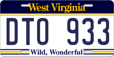 WV license plate DTO933