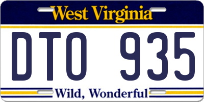WV license plate DTO935