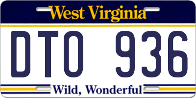 WV license plate DTO936