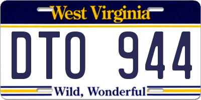 WV license plate DTO944