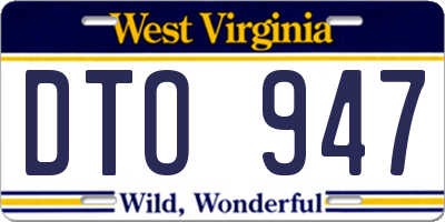WV license plate DTO947