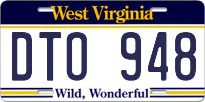 WV license plate DTO948
