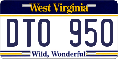 WV license plate DTO950