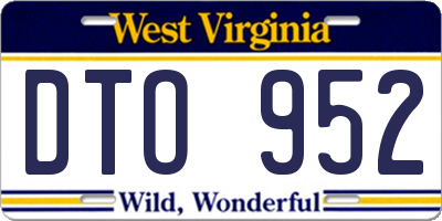 WV license plate DTO952