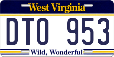 WV license plate DTO953