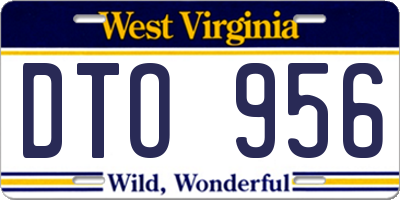 WV license plate DTO956