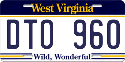 WV license plate DTO960