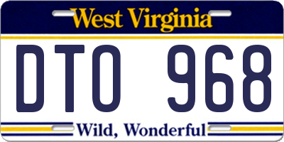 WV license plate DTO968