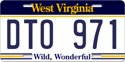 WV license plate DTO971