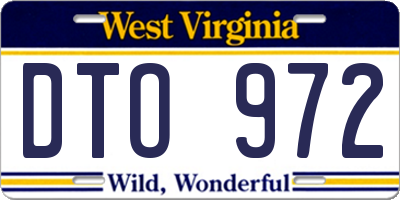 WV license plate DTO972