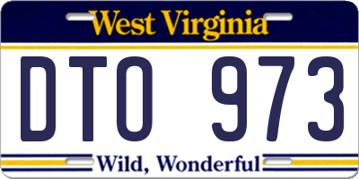 WV license plate DTO973
