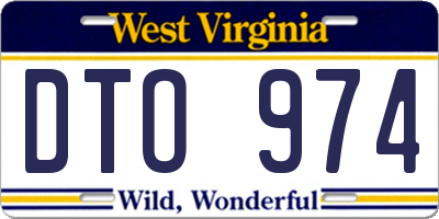 WV license plate DTO974