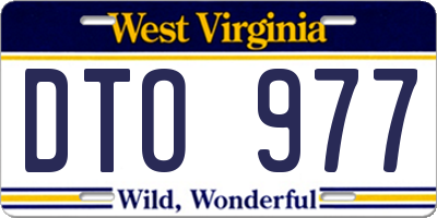 WV license plate DTO977