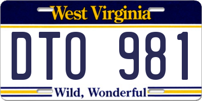 WV license plate DTO981